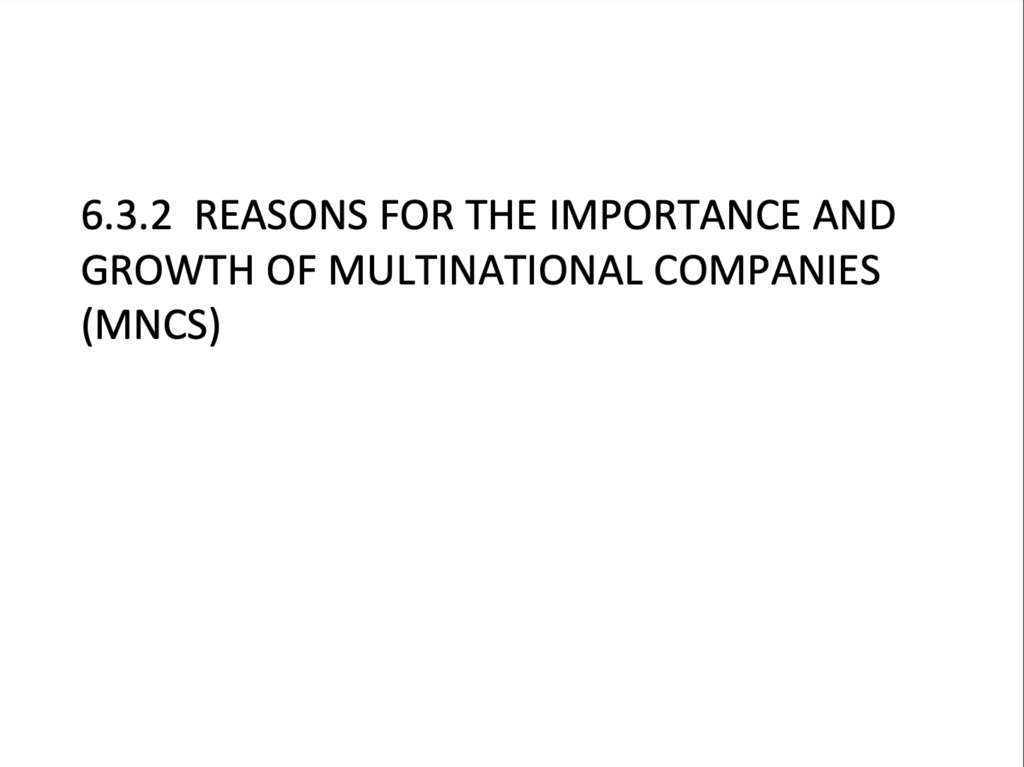 Multinationals Presentation Notes